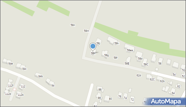 Kraków, Gaik, 58h, mapa Krakowa