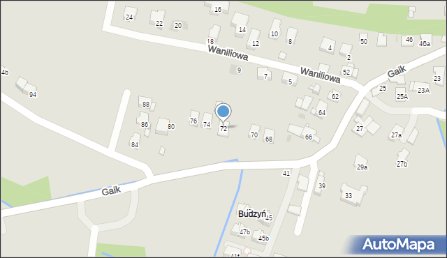 Kraków, Gaik, 72, mapa Krakowa