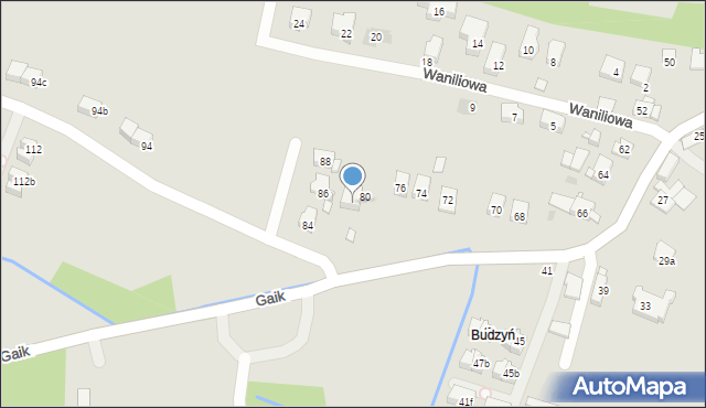 Kraków, Gaik, 82, mapa Krakowa