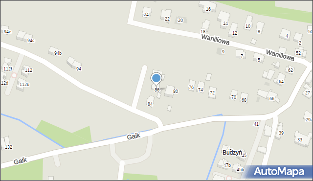 Kraków, Gaik, 86, mapa Krakowa