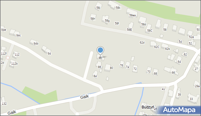 Kraków, Gaik, 88, mapa Krakowa