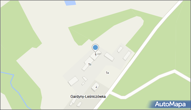 Kraskowo, Gardyny-Leśniczówka, 5, mapa Kraskowo