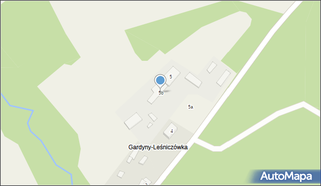 Kraskowo, Gardyny-Leśniczówka, 5b, mapa Kraskowo