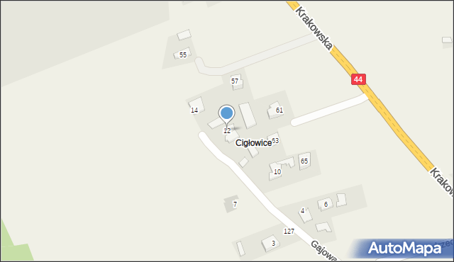 Laskowa, Gajowa, 12, mapa Laskowa
