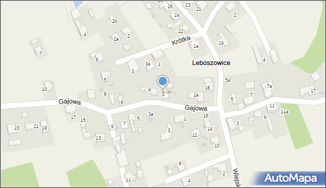 Leboszowice, Gajowa, 2, mapa Leboszowice