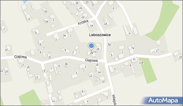 Leboszowice, Gajowa, 2a, mapa Leboszowice