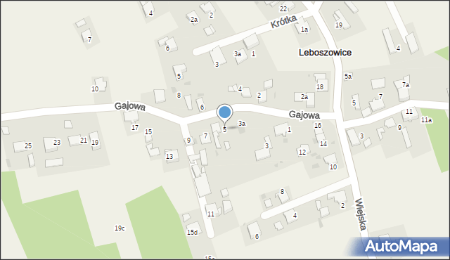 Leboszowice, Gajowa, 5, mapa Leboszowice