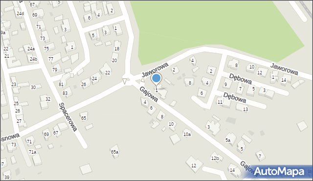 Leszno, Gajowa, 1, mapa Leszno