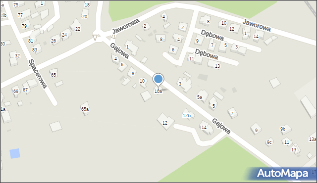 Leszno, Gajowa, 10a, mapa Leszno