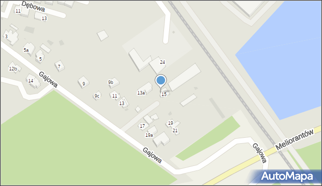 Leszno, Gajowa, 15a, mapa Leszno