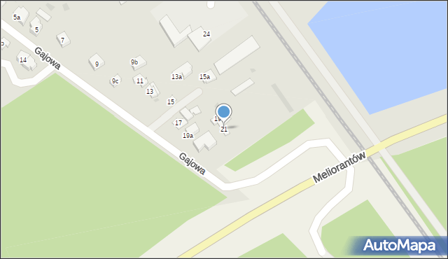 Leszno, Gajowa, 21, mapa Leszno