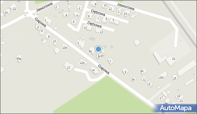 Leszno, Gajowa, 5, mapa Leszno