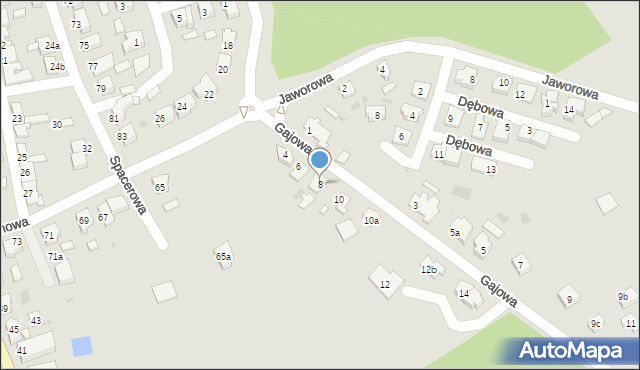 Leszno, Gajowa, 8, mapa Leszno