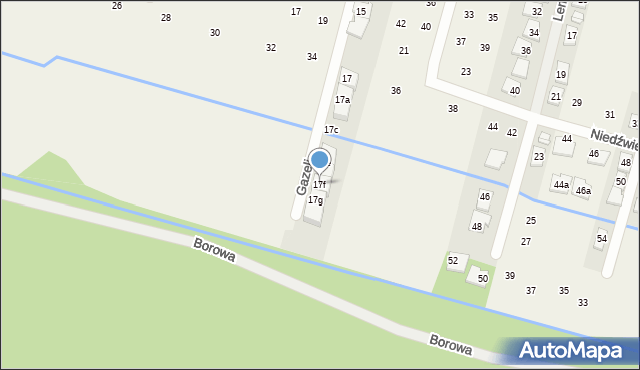 Lesznowola, Gazeli, 17f, mapa Lesznowola