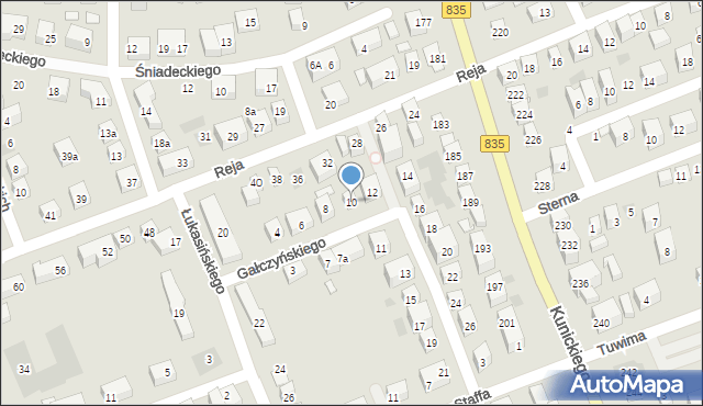 Lublin, Gałczyńskiego Konstantego Ildefonsa, 10, mapa Lublina