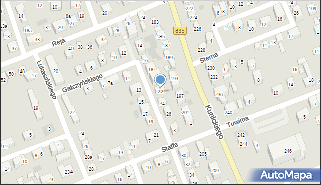 Lublin, Gałczyńskiego Konstantego Ildefonsa, 22, mapa Lublina