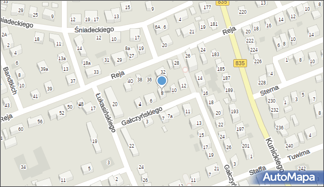 Lublin, Gałczyńskiego Konstantego Ildefonsa, 8, mapa Lublina