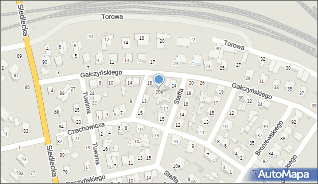 Łuków, Gałczyńskiego Konstantego Ildefonsa, 20a, mapa Łuków