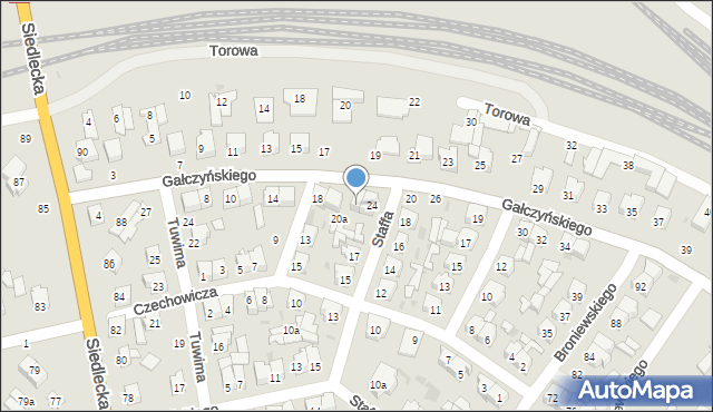 Łuków, Gałczyńskiego Konstantego Ildefonsa, 22, mapa Łuków