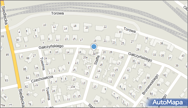 Łuków, Gałczyńskiego Konstantego Ildefonsa, 24, mapa Łuków