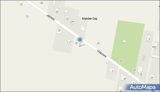 Maków, Gajowa, 13, mapa Maków