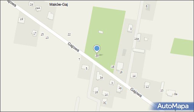 Maków, Gajowa, 20, mapa Maków