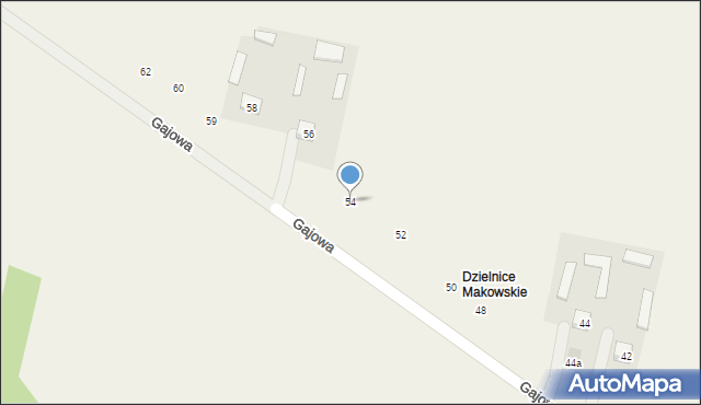 Maków, Gajowa, 54, mapa Maków