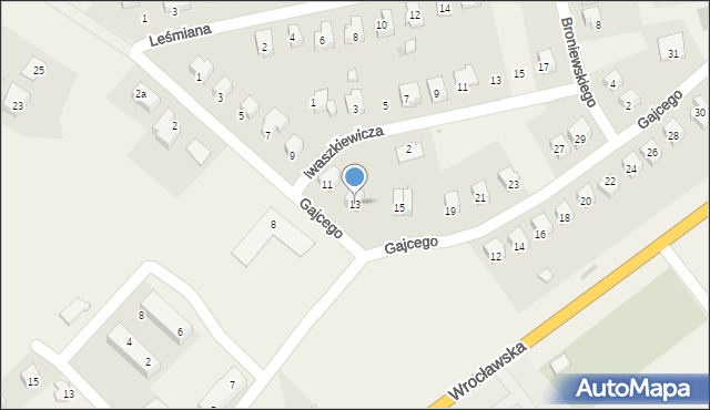 Marcinowice, Gajcego Tadeusza, 13, mapa Marcinowice