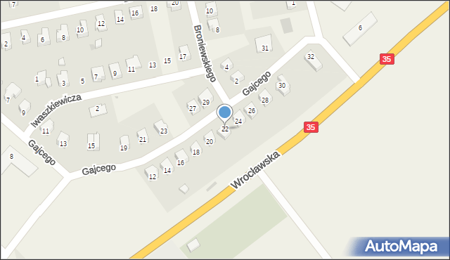 Marcinowice, Gajcego Tadeusza, 22, mapa Marcinowice