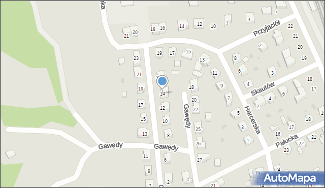 Miastko, Gawędy, 14, mapa Miastko