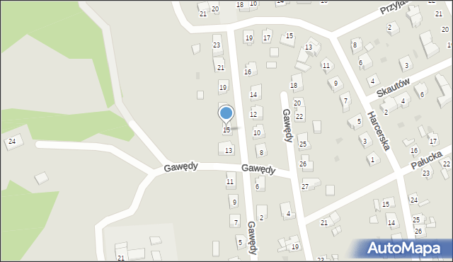 Miastko, Gawędy, 15, mapa Miastko