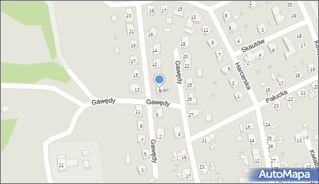 Miastko, Gawędy, 8, mapa Miastko