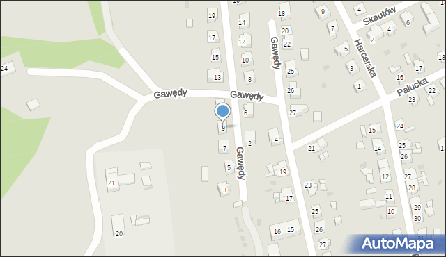 Miastko, Gawędy, 9, mapa Miastko