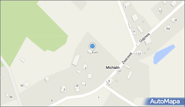 Michalin, Gajowa, 7, mapa Michalin