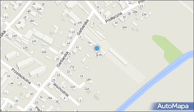Międzyrzec Podlaski, Garbarska, 9, mapa Międzyrzec Podlaski