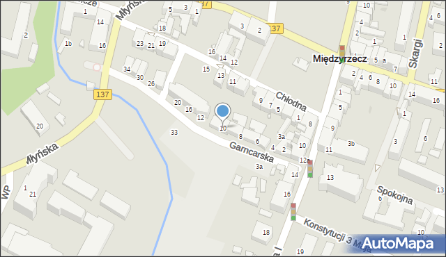 Międzyrzecz, Garncarska, 10, mapa Międzyrzecz