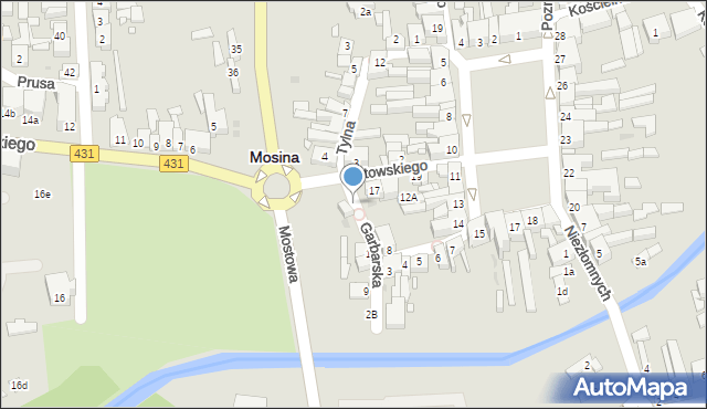 Mosina, Garbarska, 10, mapa Mosina