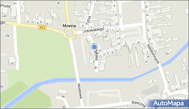 Mosina, Garbarska, 2, mapa Mosina