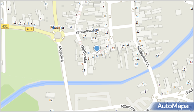 Mosina, Garbarska, 5, mapa Mosina