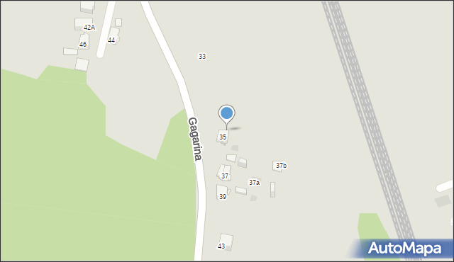 Mysłowice, Gagarina Jurija, 37b, mapa Mysłowice