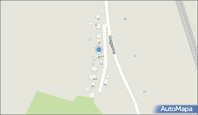 Mysłowice, Gagarina Jurija, 40, mapa Mysłowice