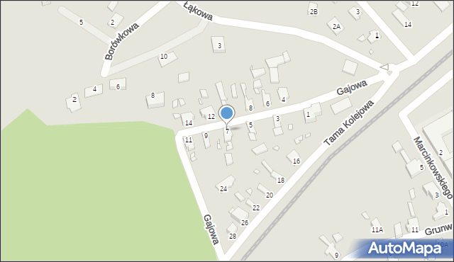 Nowogród Bobrzański, Gajowa, 7, mapa Nowogród Bobrzański