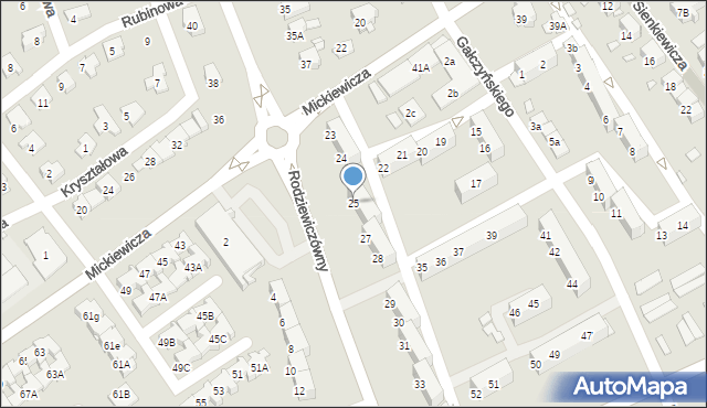 Nysa, Gałczyńskiego Konstantego Ildefonsa, 25, mapa Nysy