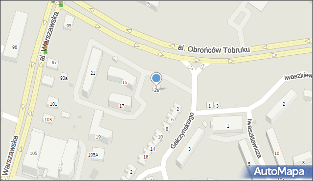 Olsztyn, Gałczyńskiego Konstantego Ildefonsa, 2a, mapa Olsztyna