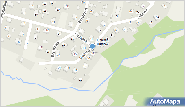 Osiedle Kaniów, Gajowa, 14, mapa Osiedle Kaniów