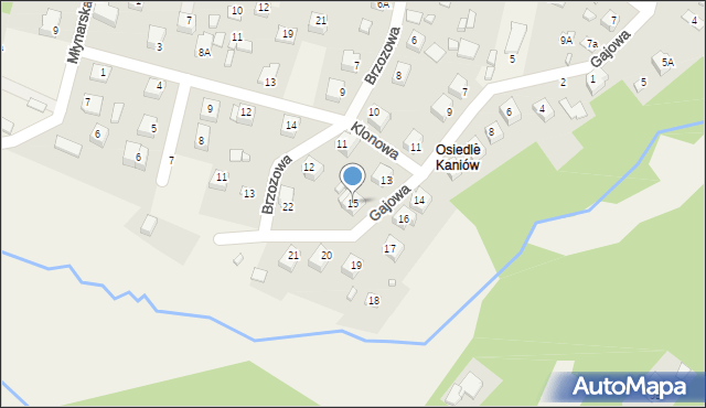 Osiedle Kaniów, Gajowa, 15, mapa Osiedle Kaniów