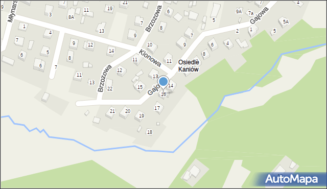 Osiedle Kaniów, Gajowa, 16, mapa Osiedle Kaniów