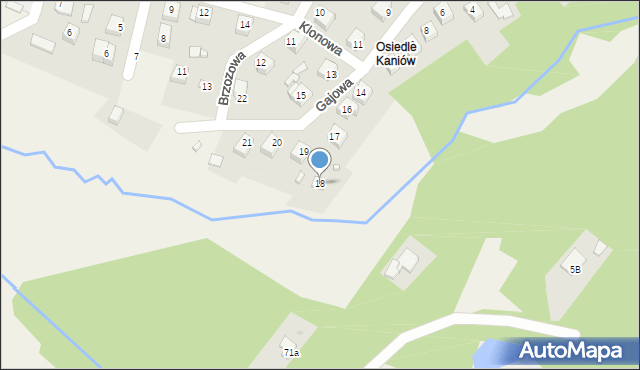 Osiedle Kaniów, Gajowa, 18, mapa Osiedle Kaniów