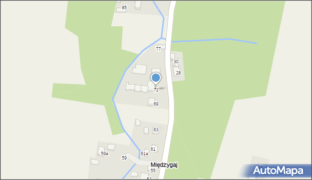 Owczary, Gajowa, 71, mapa Owczary