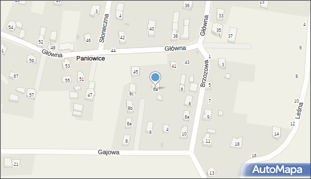 Paniowice, Gajowa, 6a, mapa Paniowice